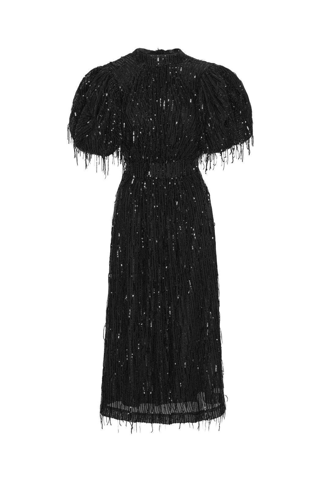 Rotate Sequin Midi Puff Dress