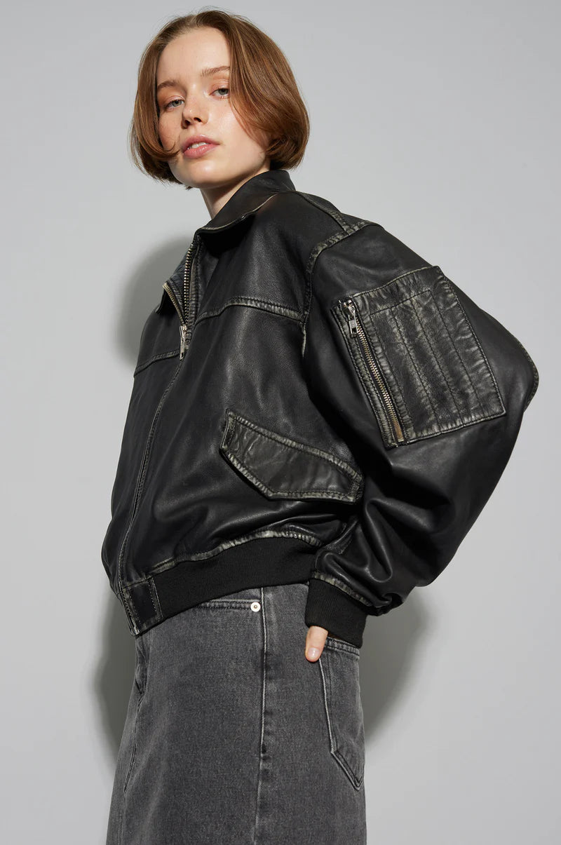 Oval Square OSRocker Leather Bomber