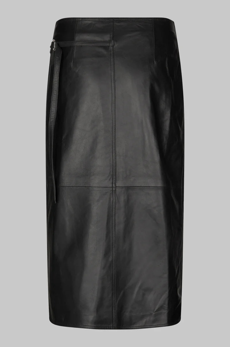 Oval Square Reflection Leather Skirt