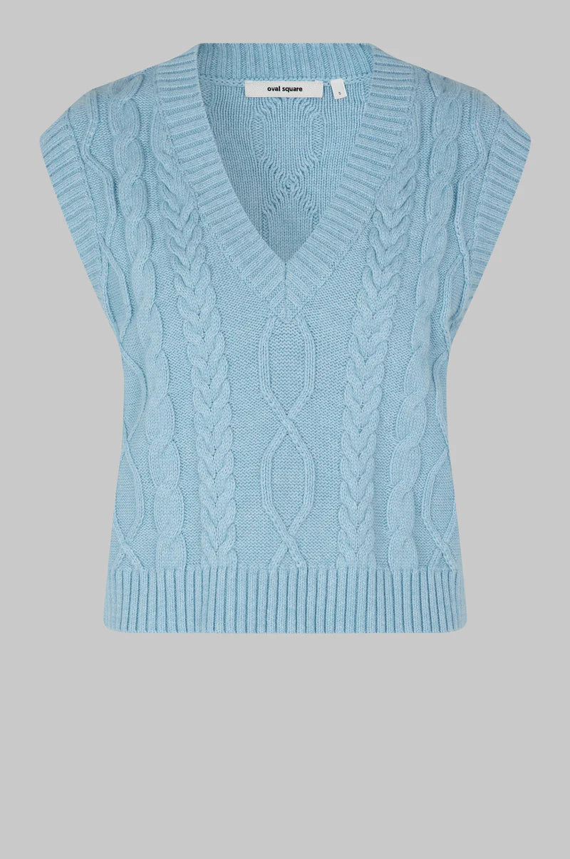 Oval square Powder Knit Vest