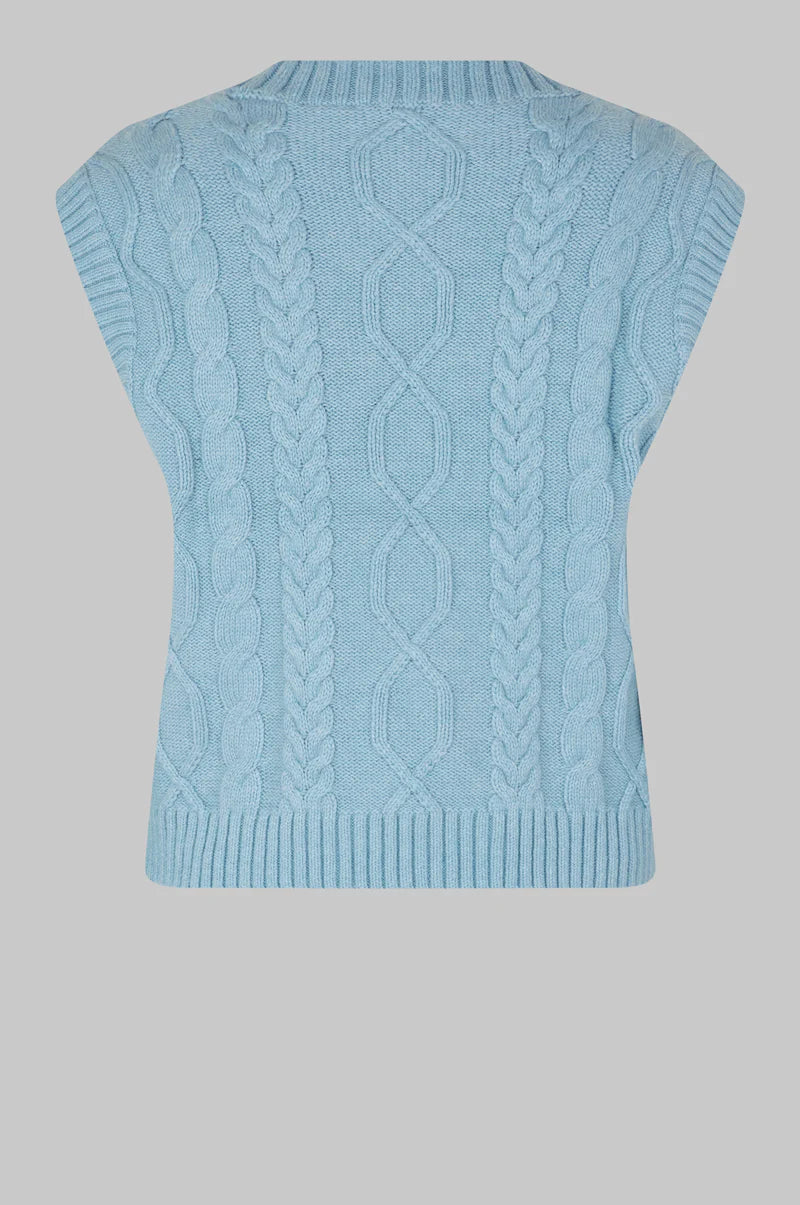 Oval square Powder Knit Vest
