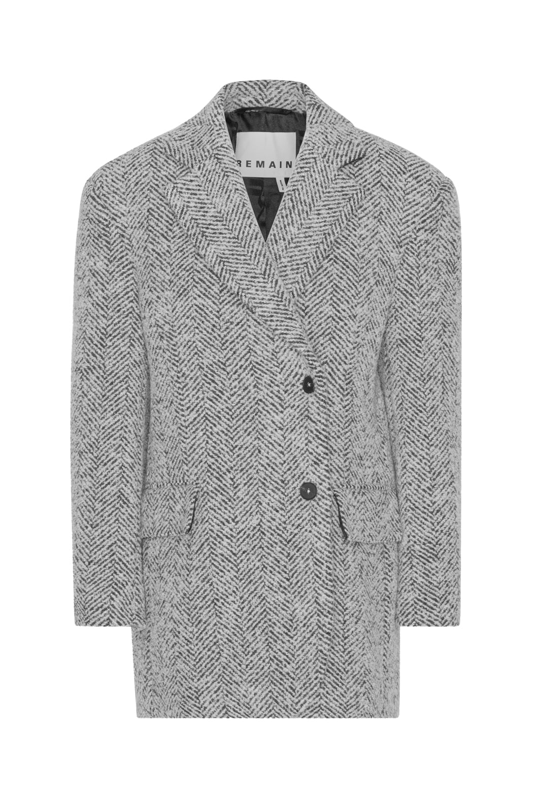 Remain Herringbone Boxy Blazer
