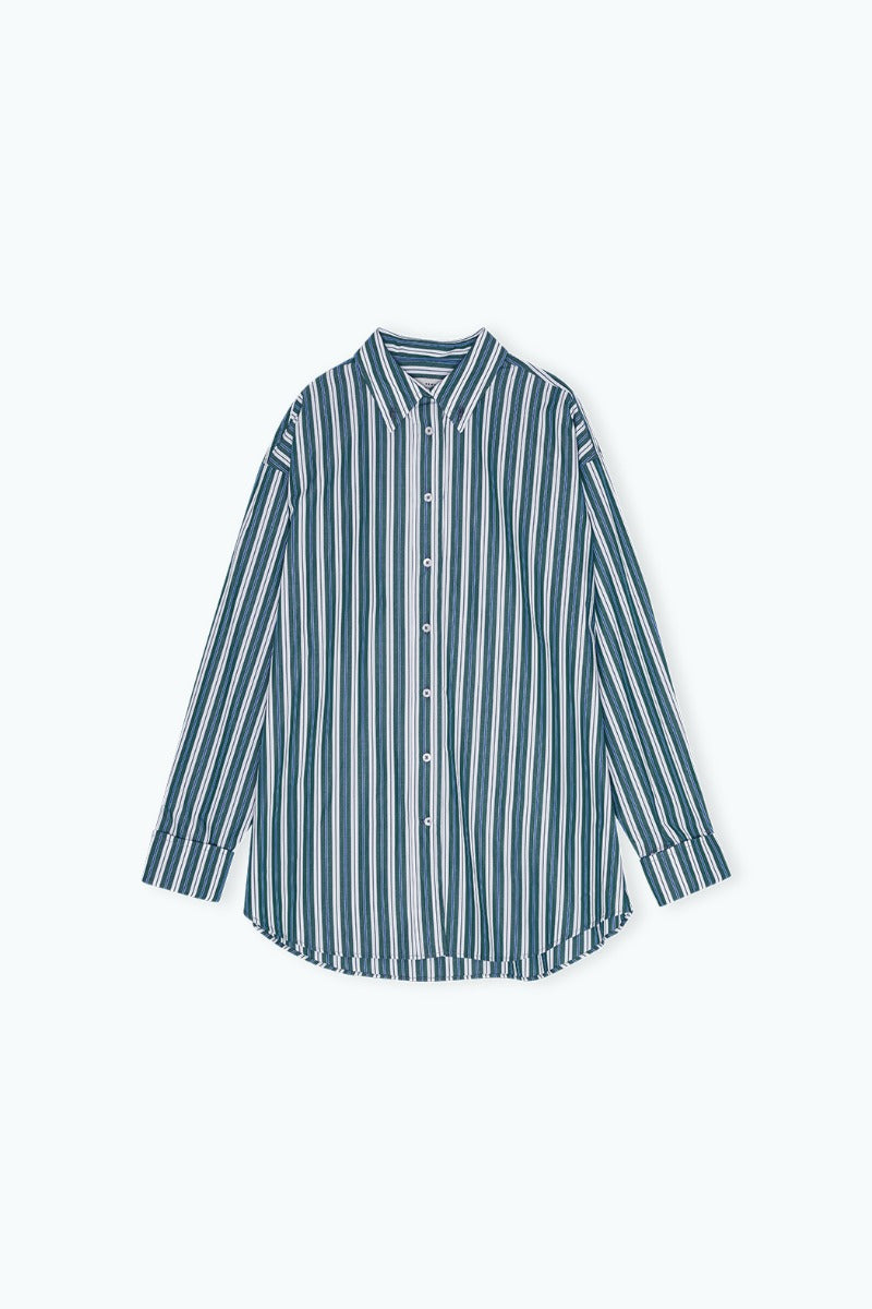 Remain Oversize Shirt Green Stripe