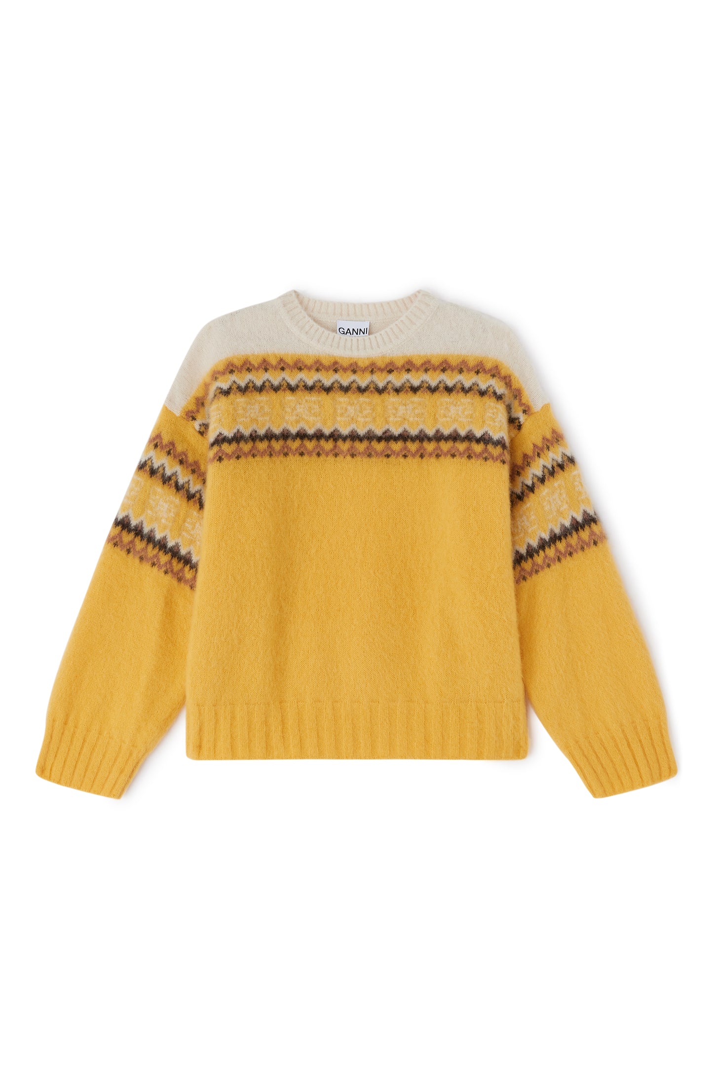 GANNI Brushed Alpaca Intarsia Sweater