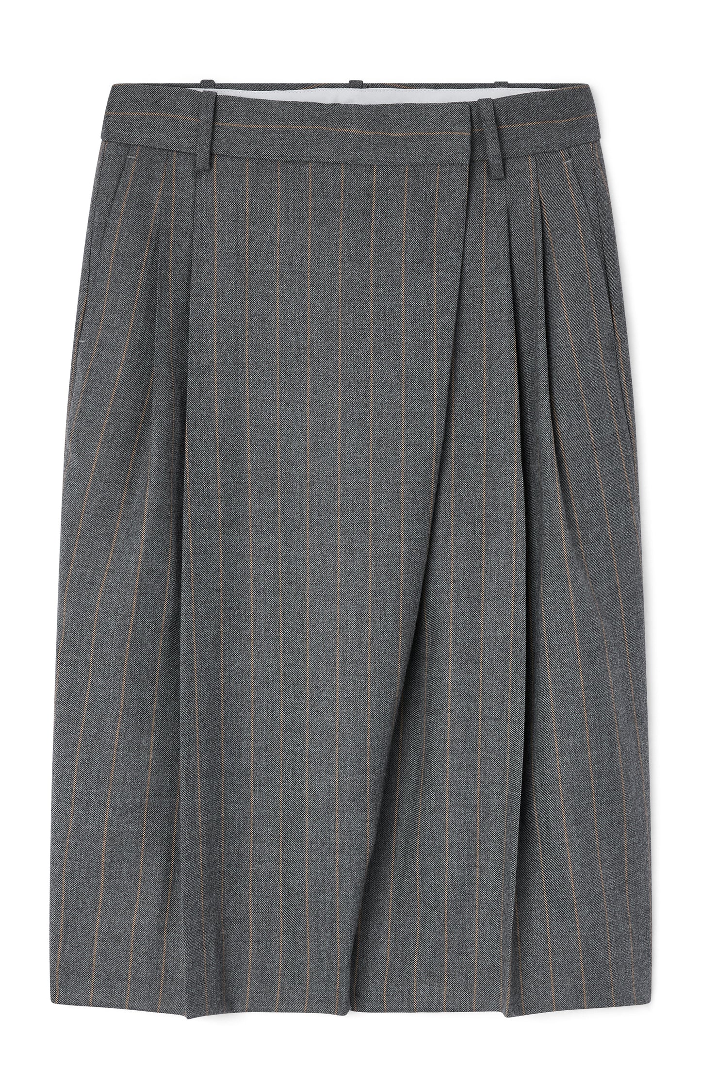 GANNI Wool stripe wrap Shorts