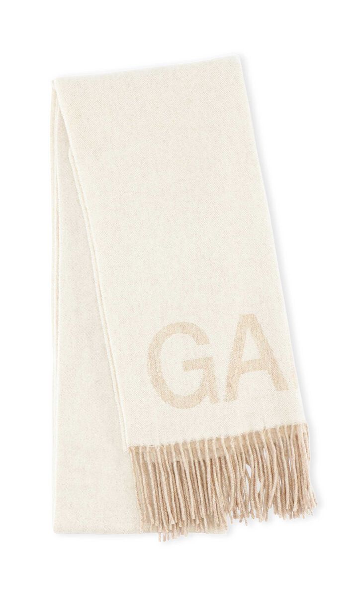 GANNI Fringed Wool Scarf