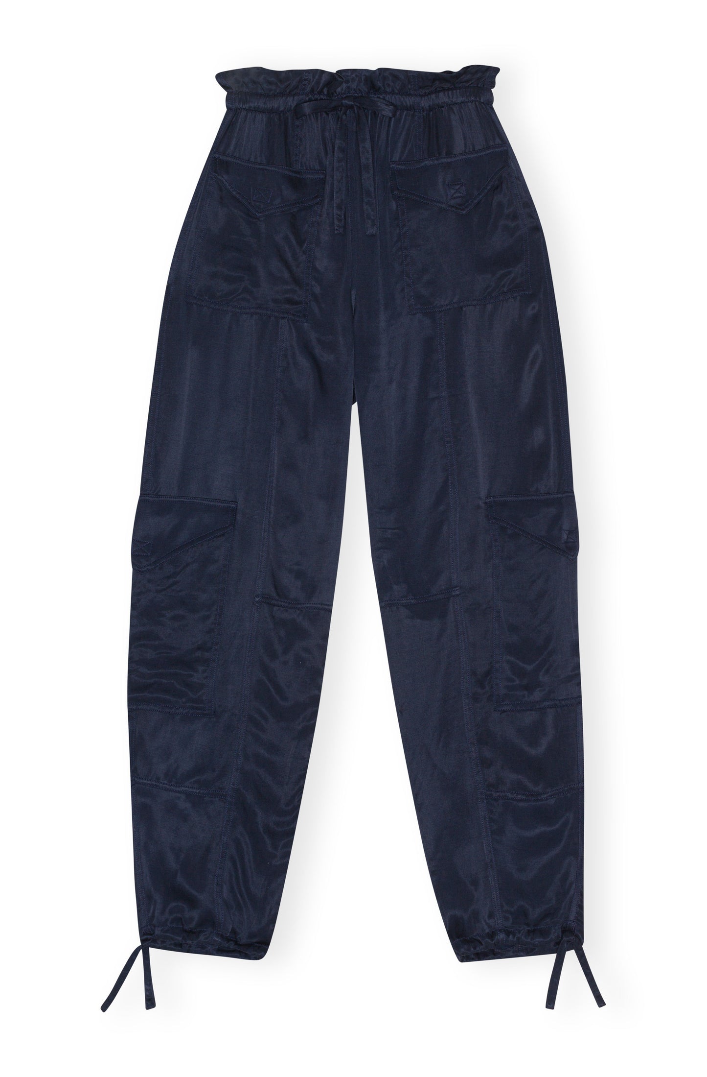 GANNI Washed Twill Satin Pants