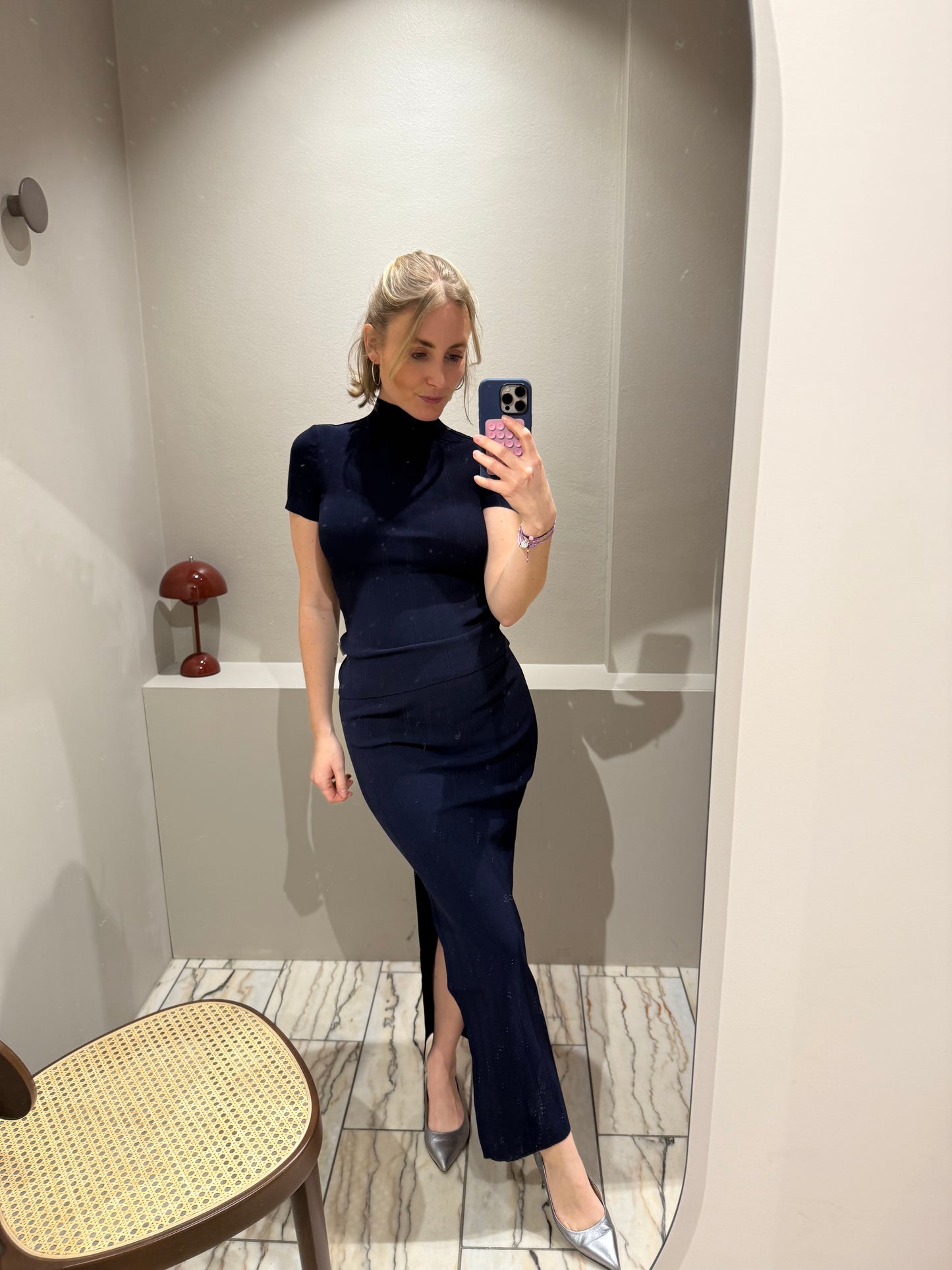 Remain Midi Skirt Navy