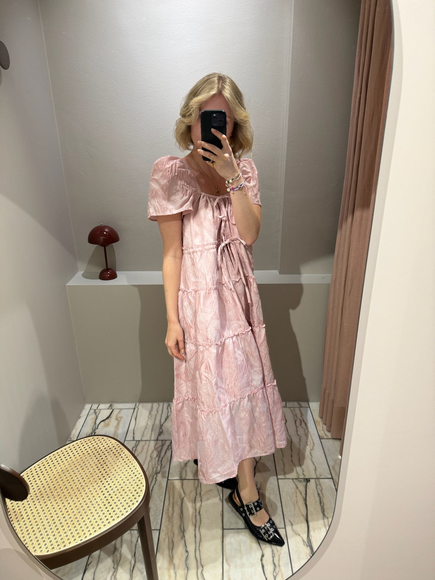 GANNI Textured Cloqué Layer Dress