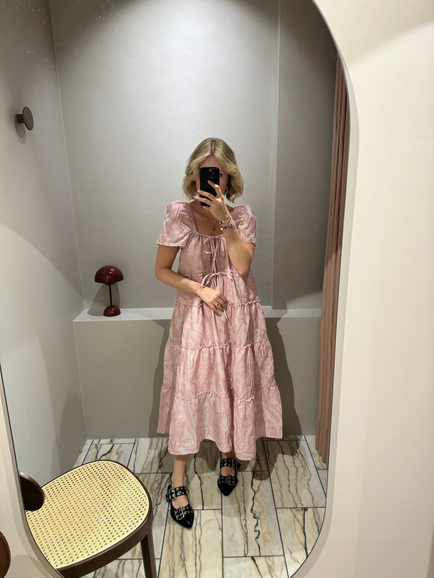 GANNI Textured Cloqué Layer Dress