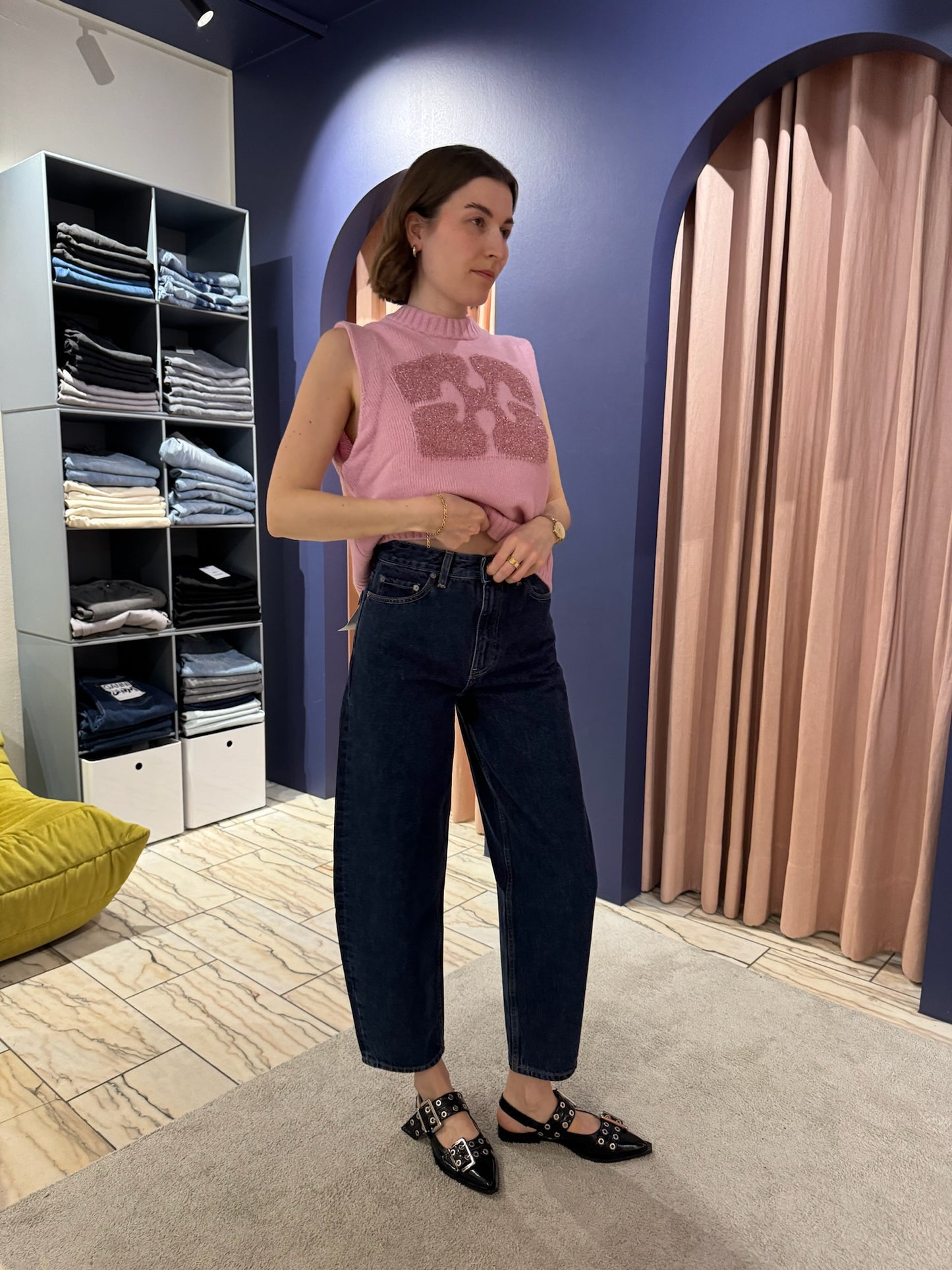 GANNI Stary Jeans Dark Blue Stone