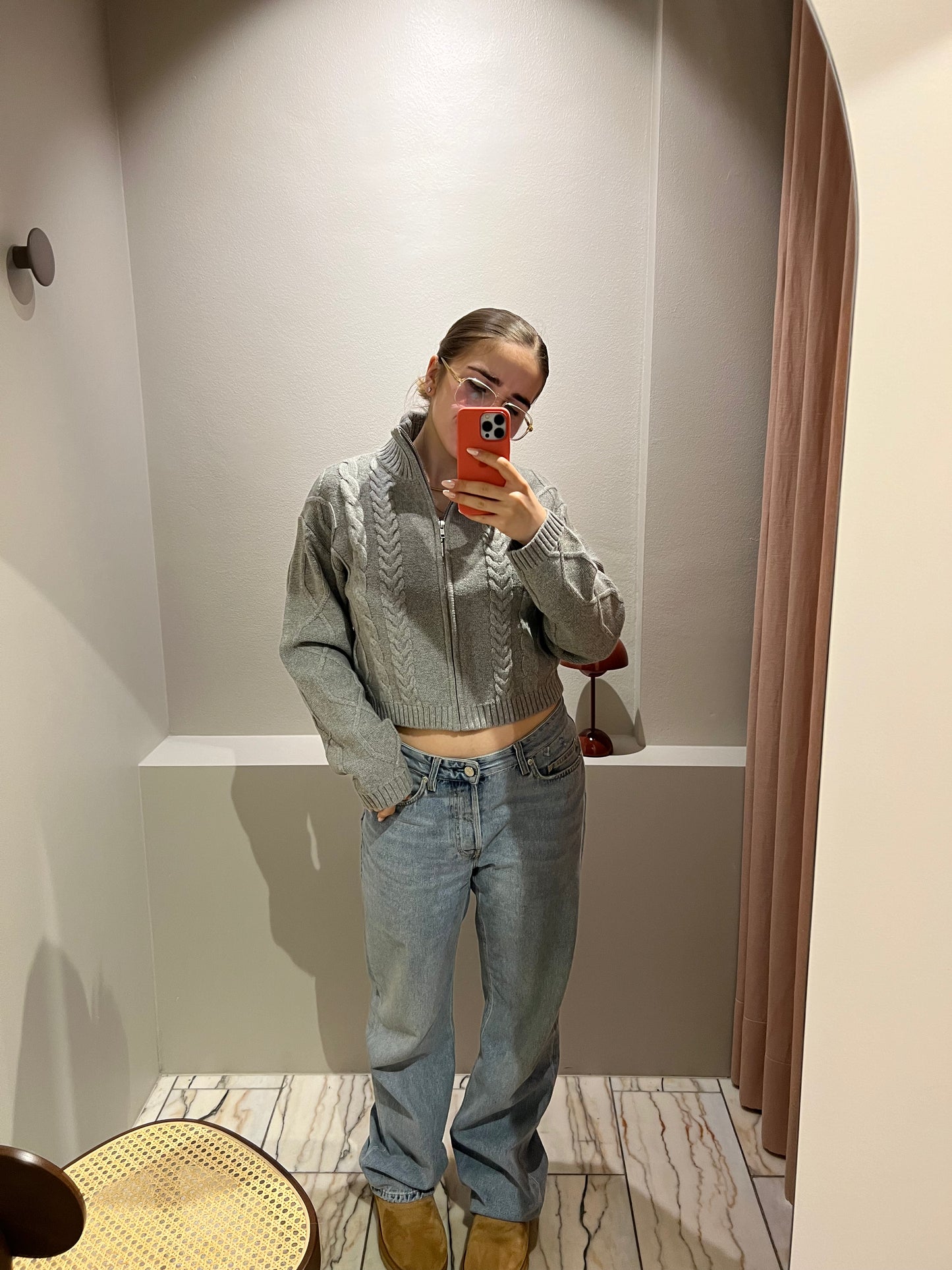 Powder Knit Zip Cardigan