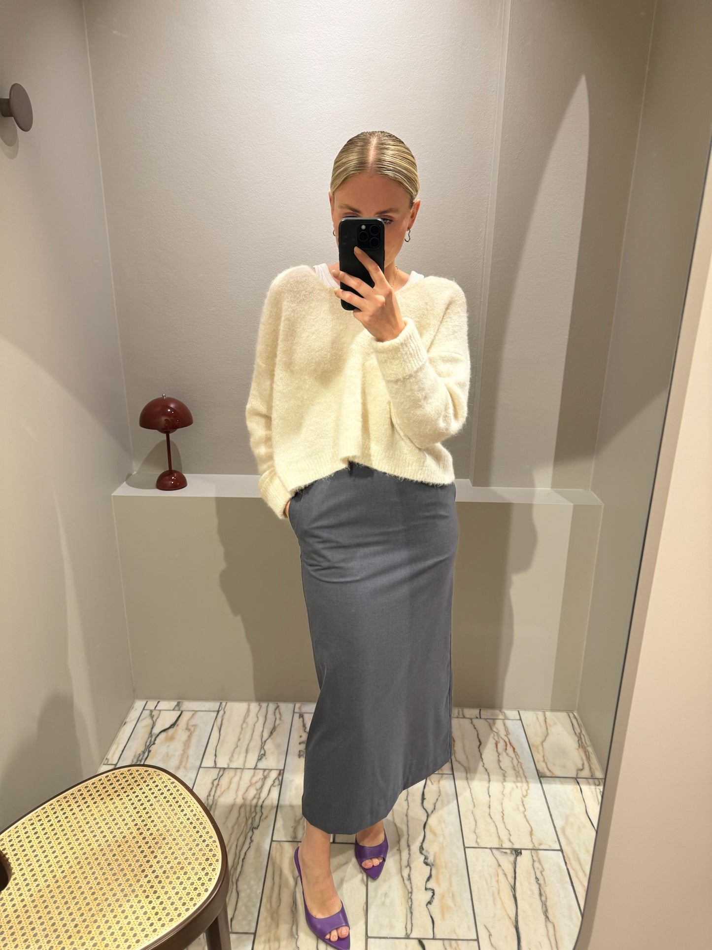 Remain Suiting Midi Skirt Dark Grey