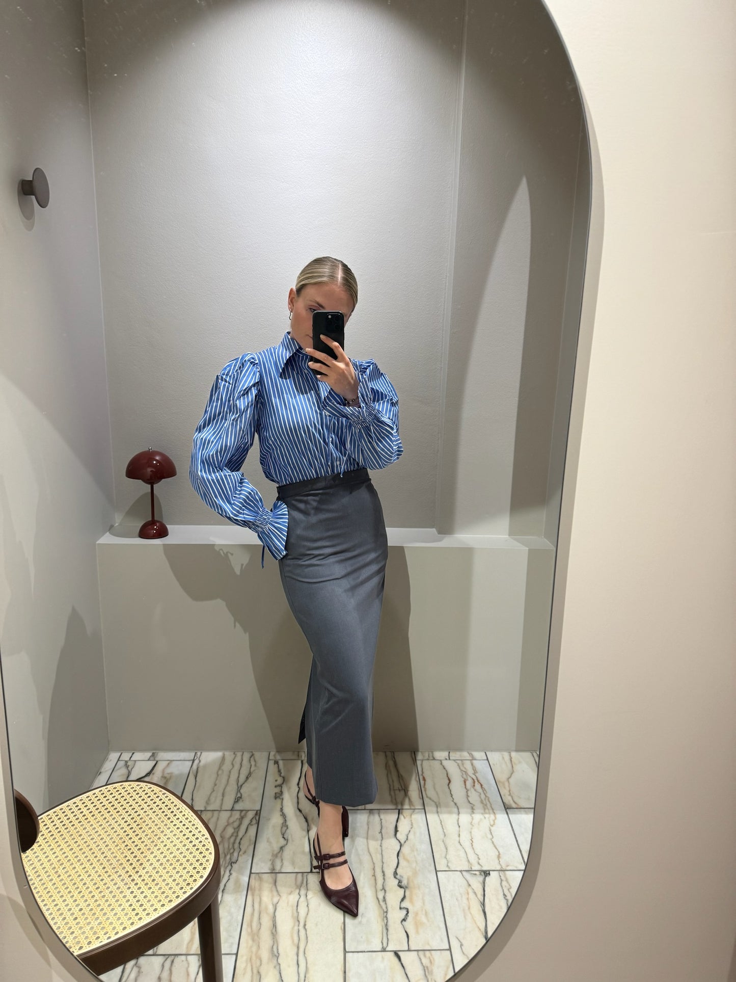 Remain Suiting Midi Skirt Dark Grey