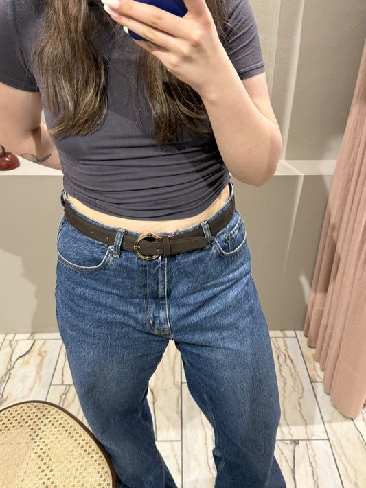 Maison Boinet Chocolate Suede Belt