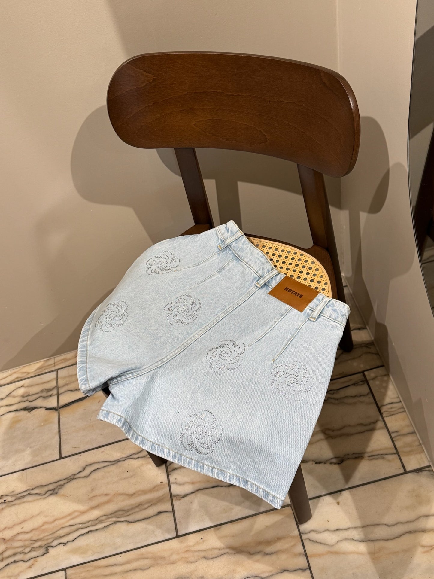 Rotate Denim Studs Shorts