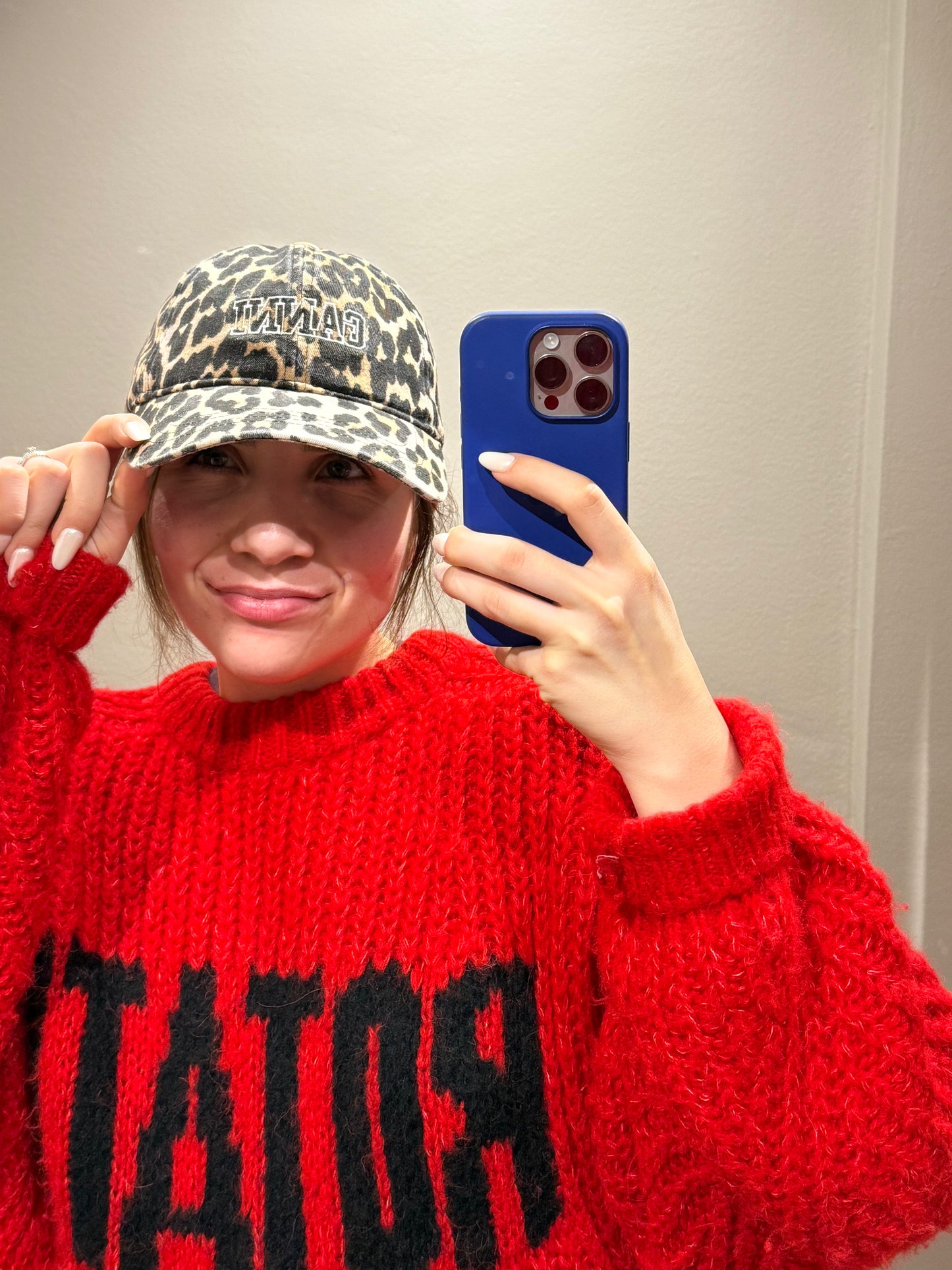 GANNI Leopard Cap