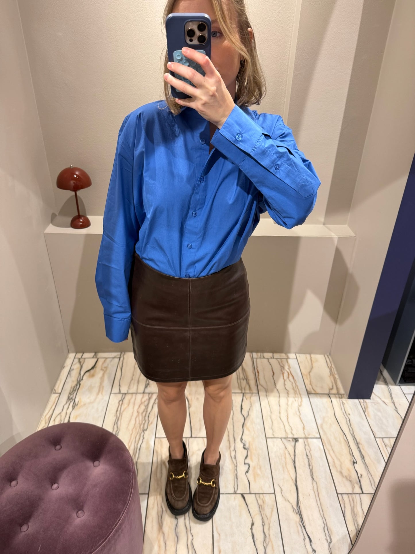 Oval Square Billie Leather Skirt