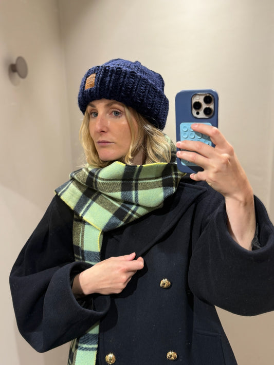 GANNI Graphic Wool Hand Knit Beanie
