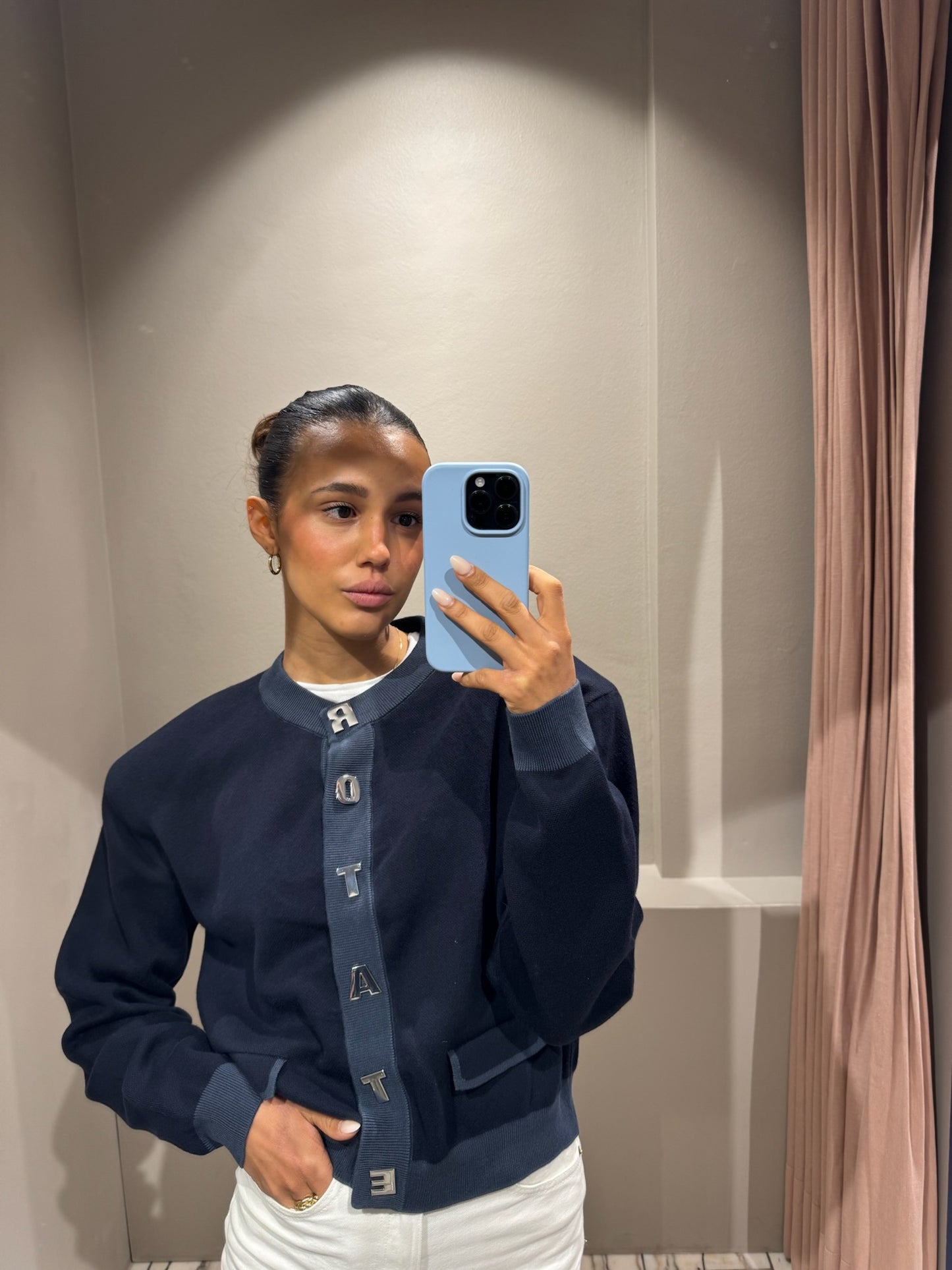 Rotate Firm Knit Cardigan Navy