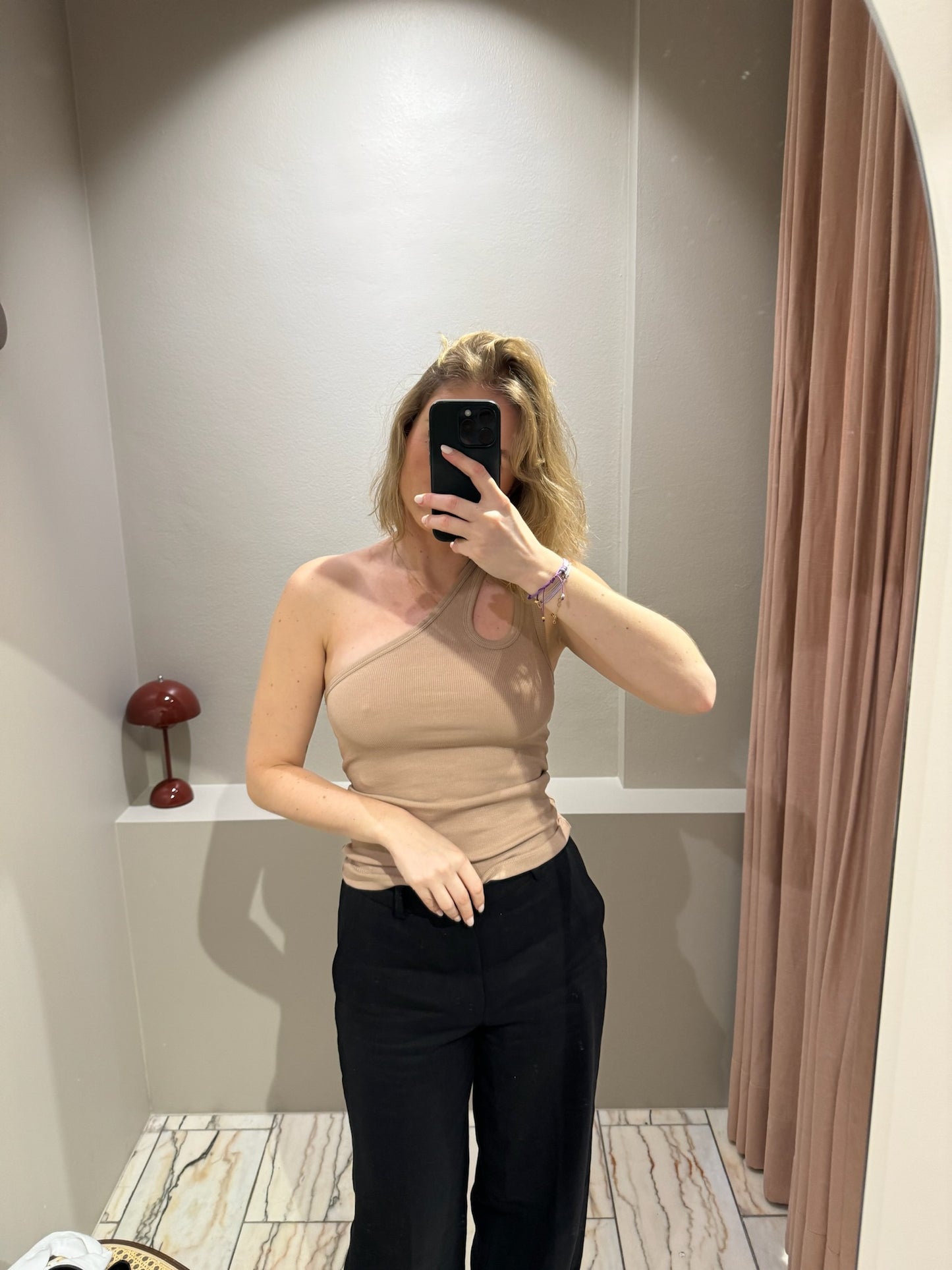 Remain Jersey One-Shoulder Top