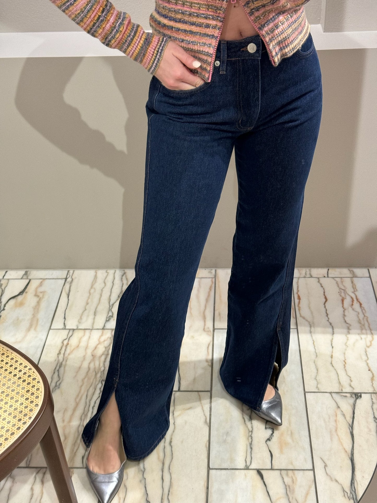 Oval Square Split Jeans