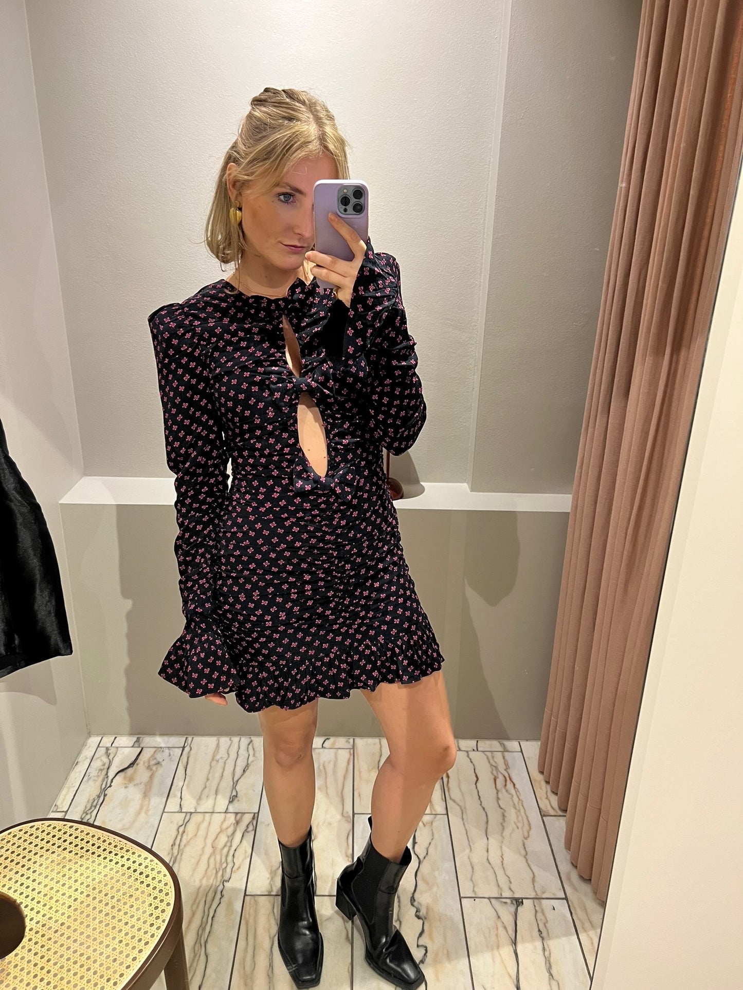 Rotate Jacquard Mini Dress