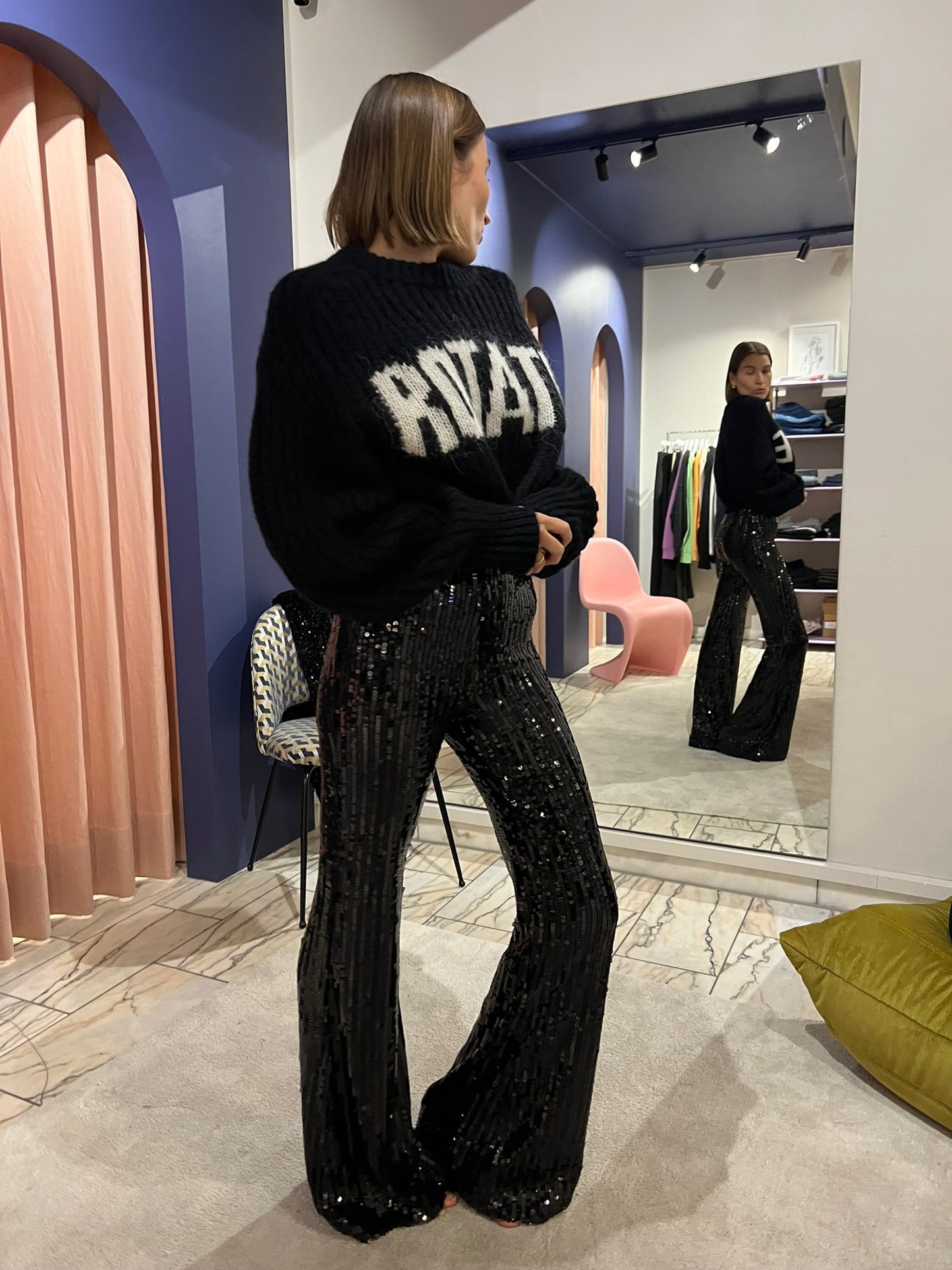 Rotate Sequin Flared Pants