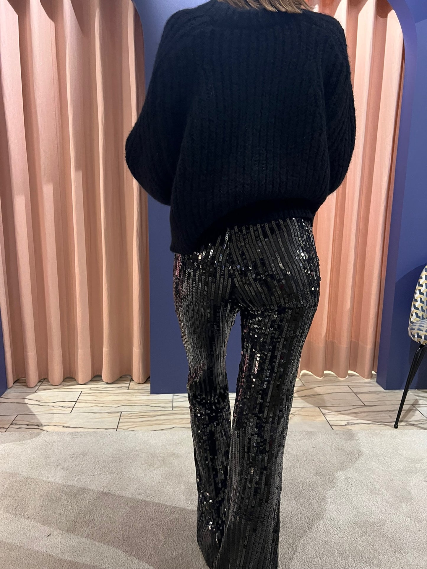 Rotate Sequin Flared Pants
