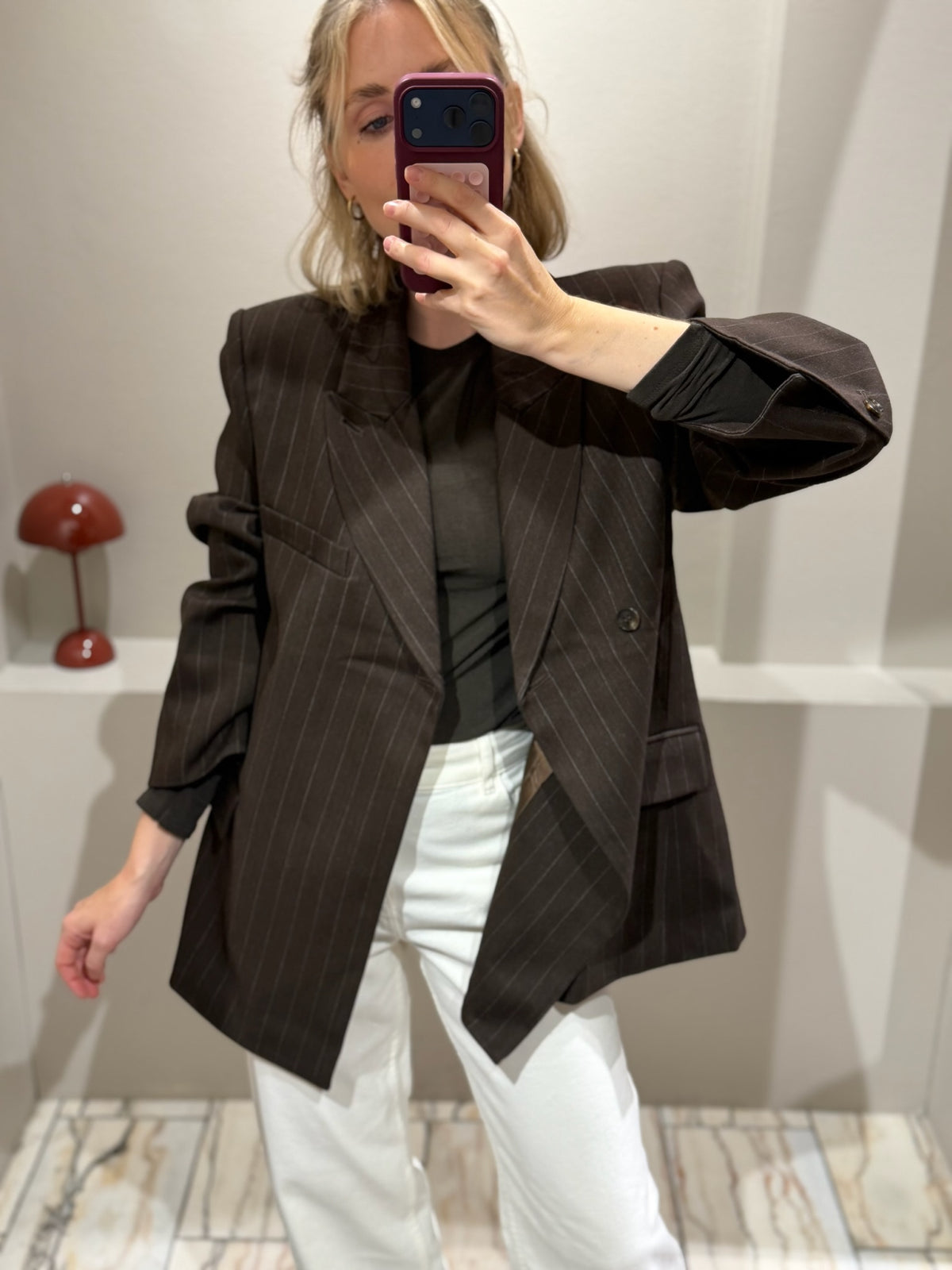 g-Blazer Chocolate Pinstripes
