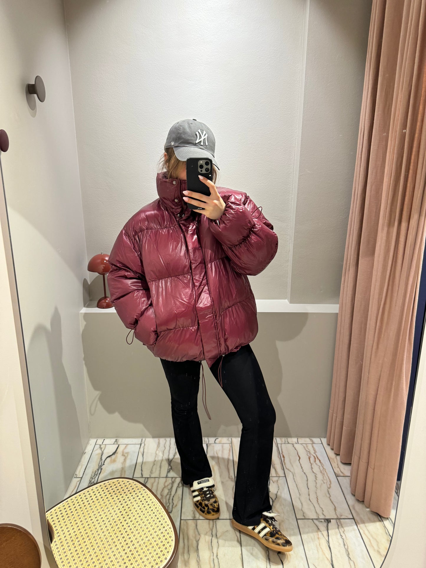 Oval Square Active String Jacket Cherry
