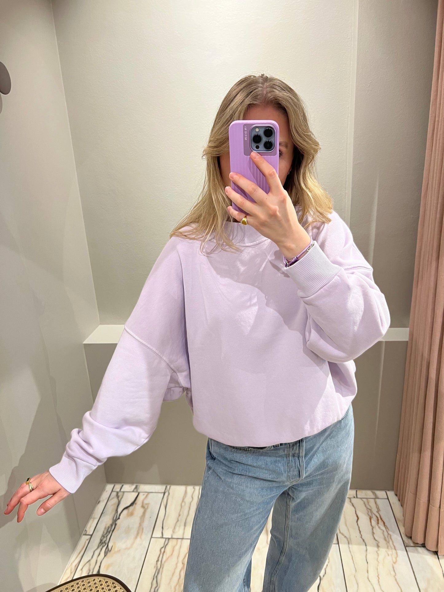 Grey Marl Sweater LAVENDER