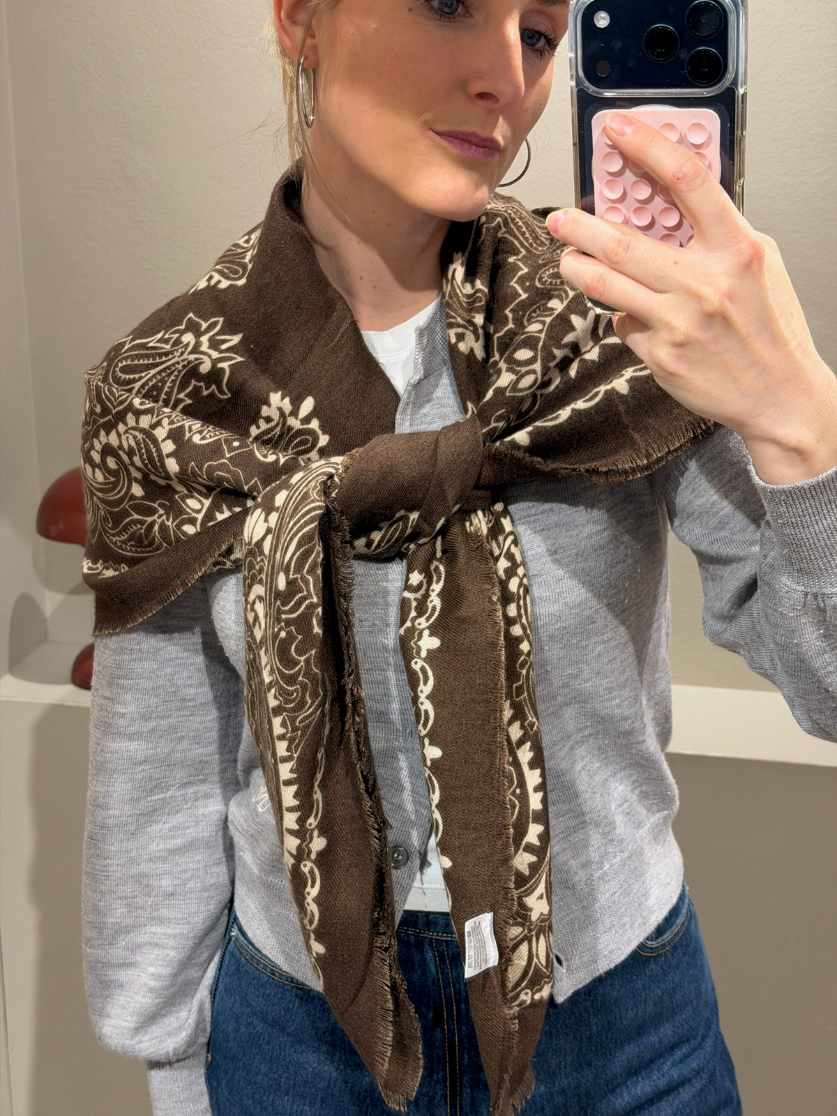 PRE ORDER g-Paisley Schal Braun