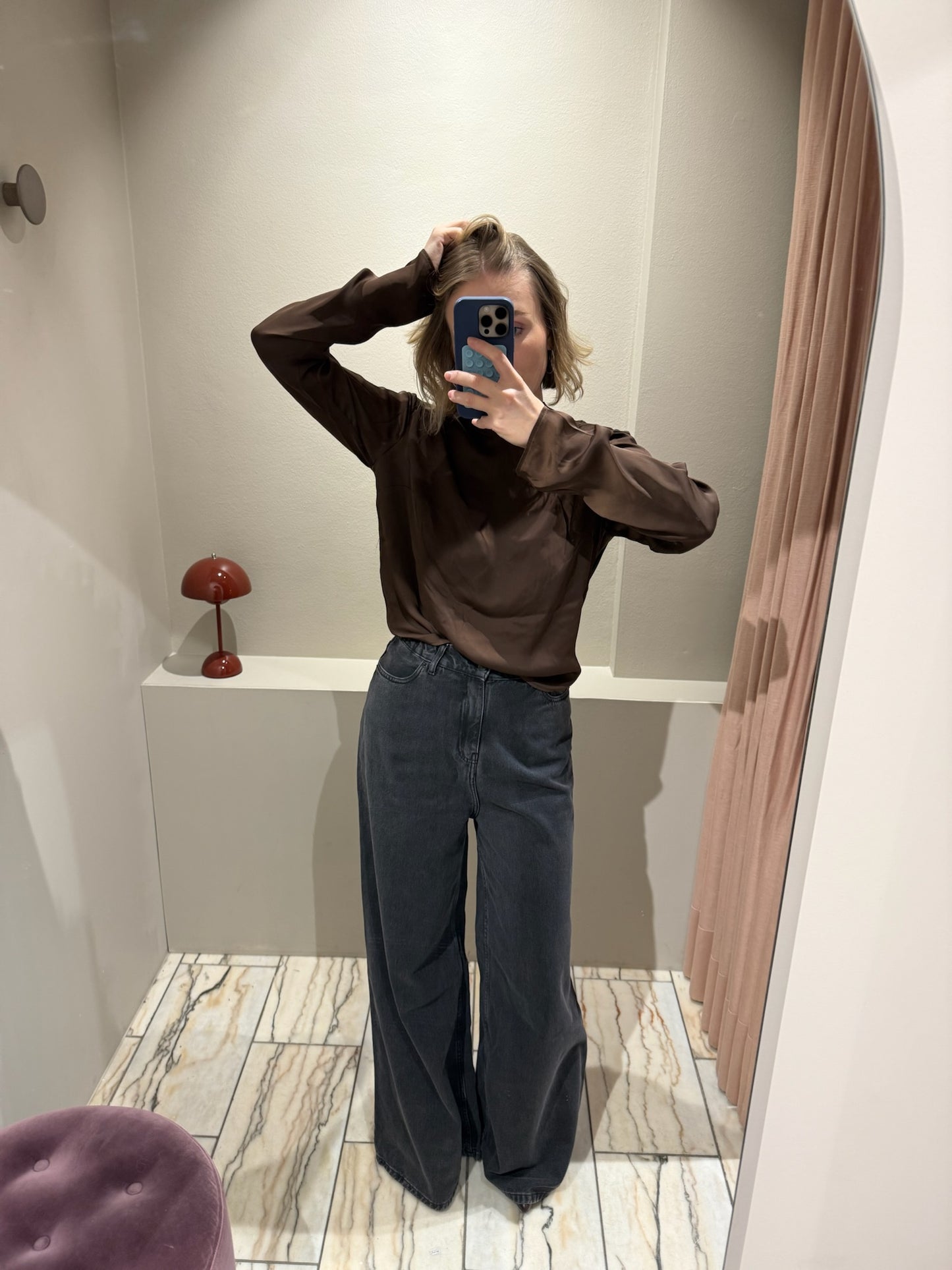 ROTATE Satin Drapy Back Top