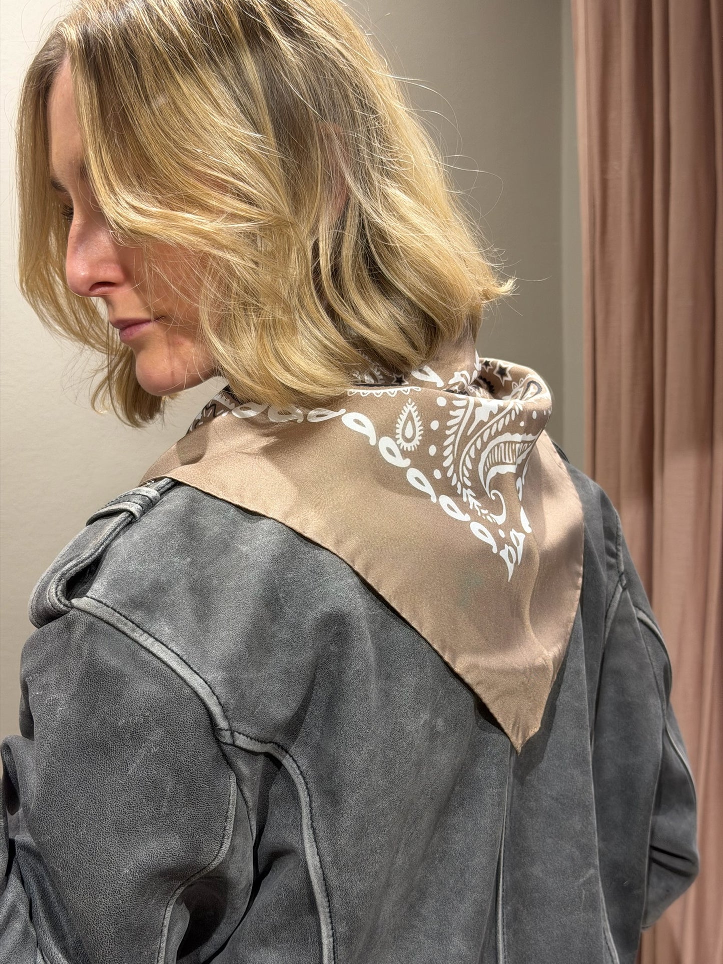 G-Paisley Scarf Silk Beige