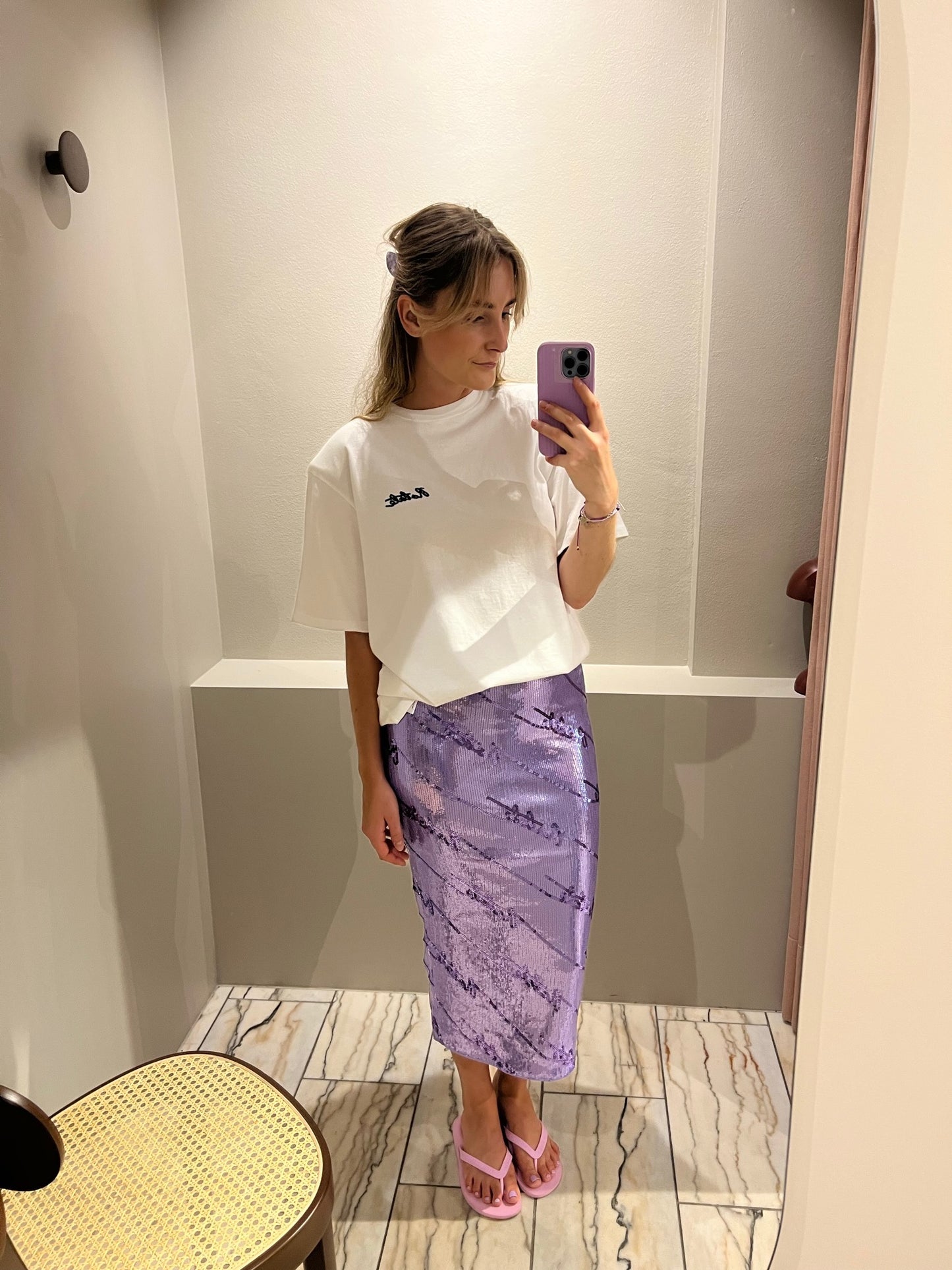 Rotate Sequins Midi Skirt