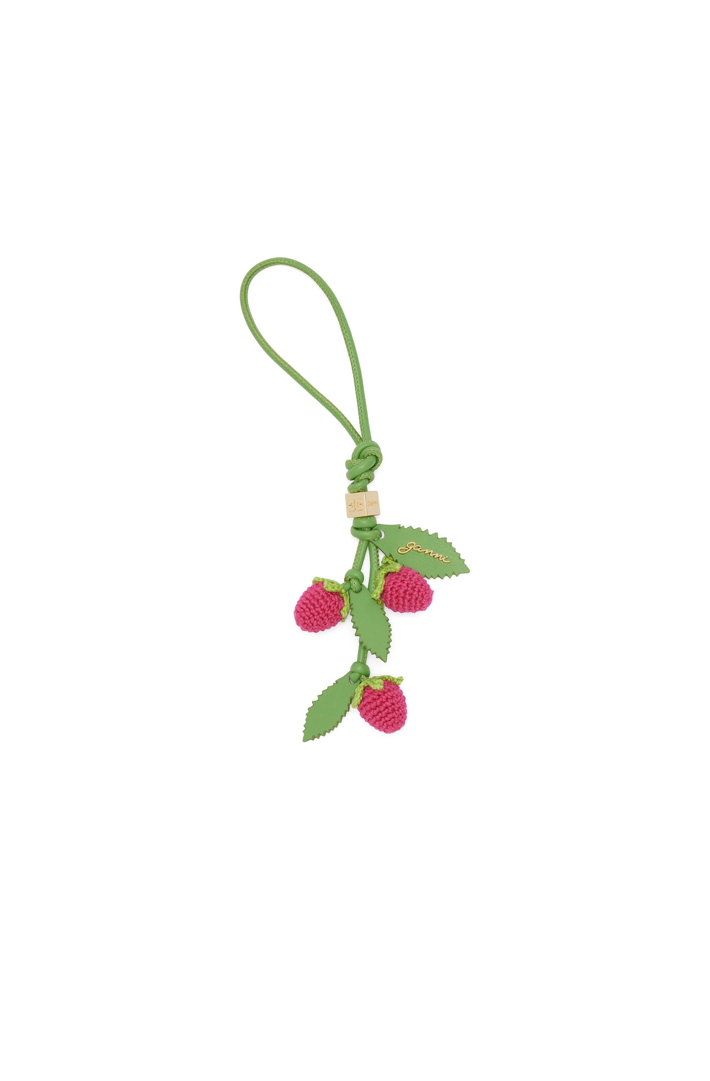 GANNI Raspberry Flower Bag Charm