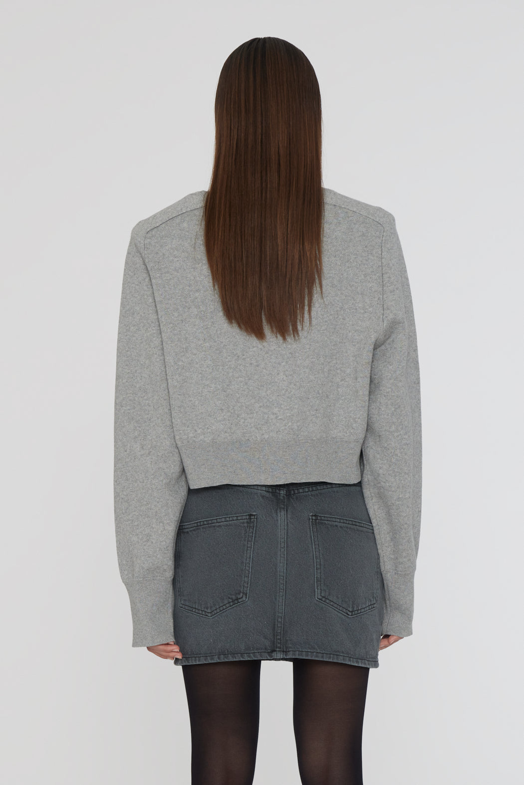 Rotate Firm Knitted Rhinestone Logo Jumper grey