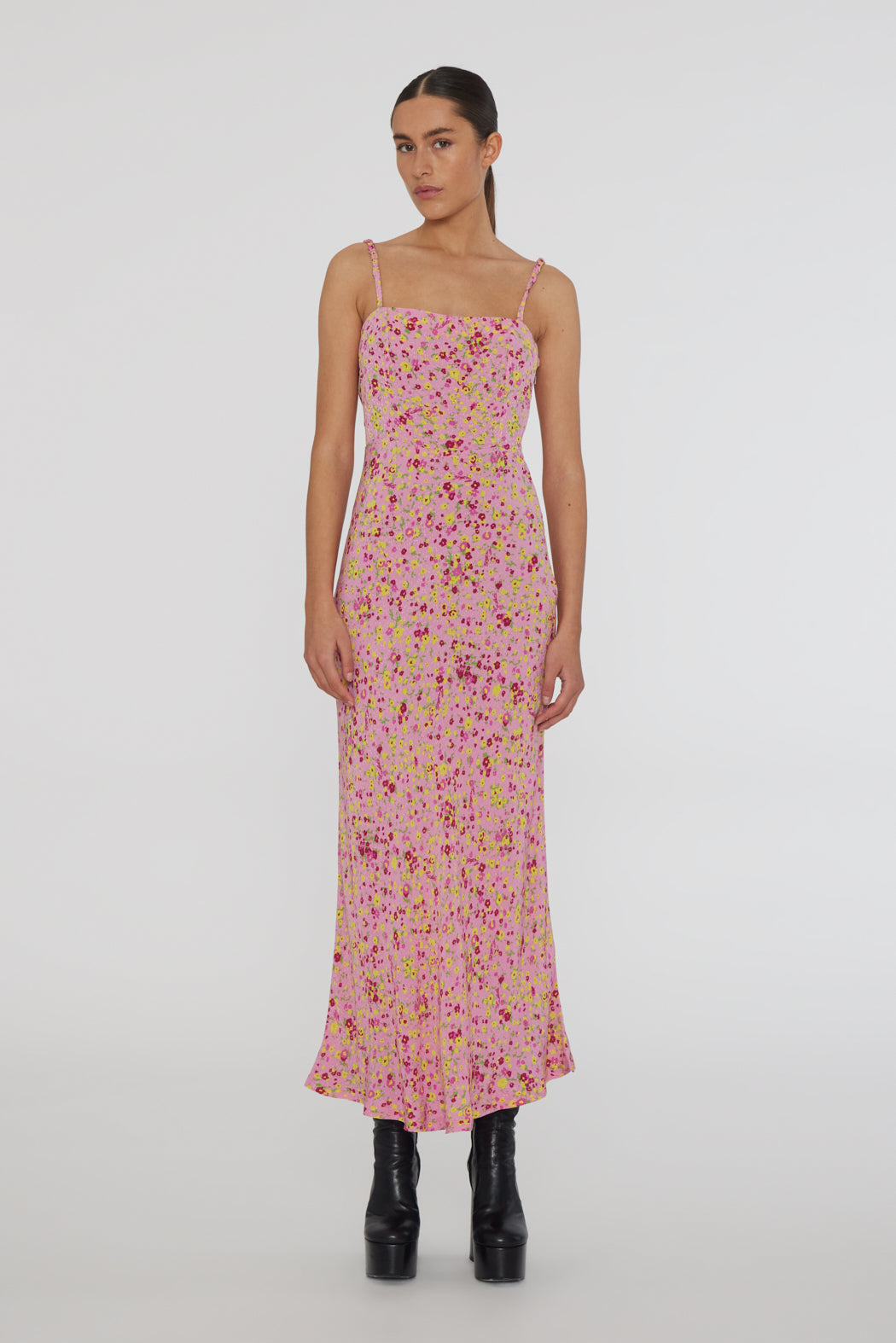 Rotate Jacquard Midi Slip Dress