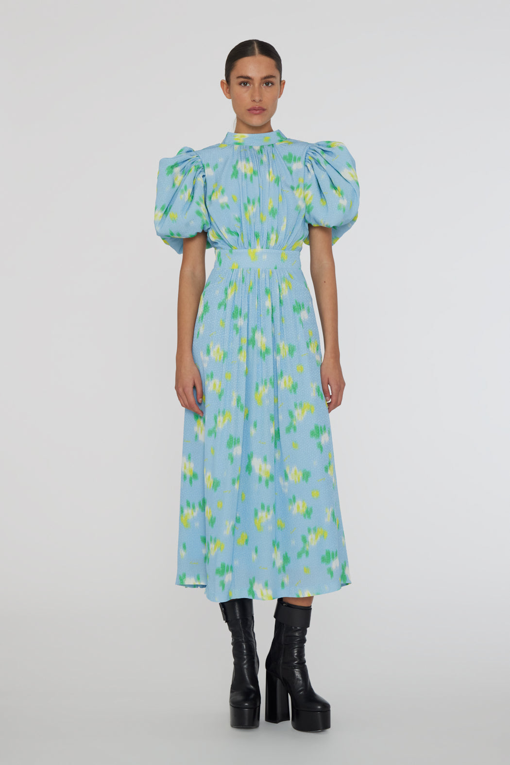 Rotate Jacquard Puffy Dress