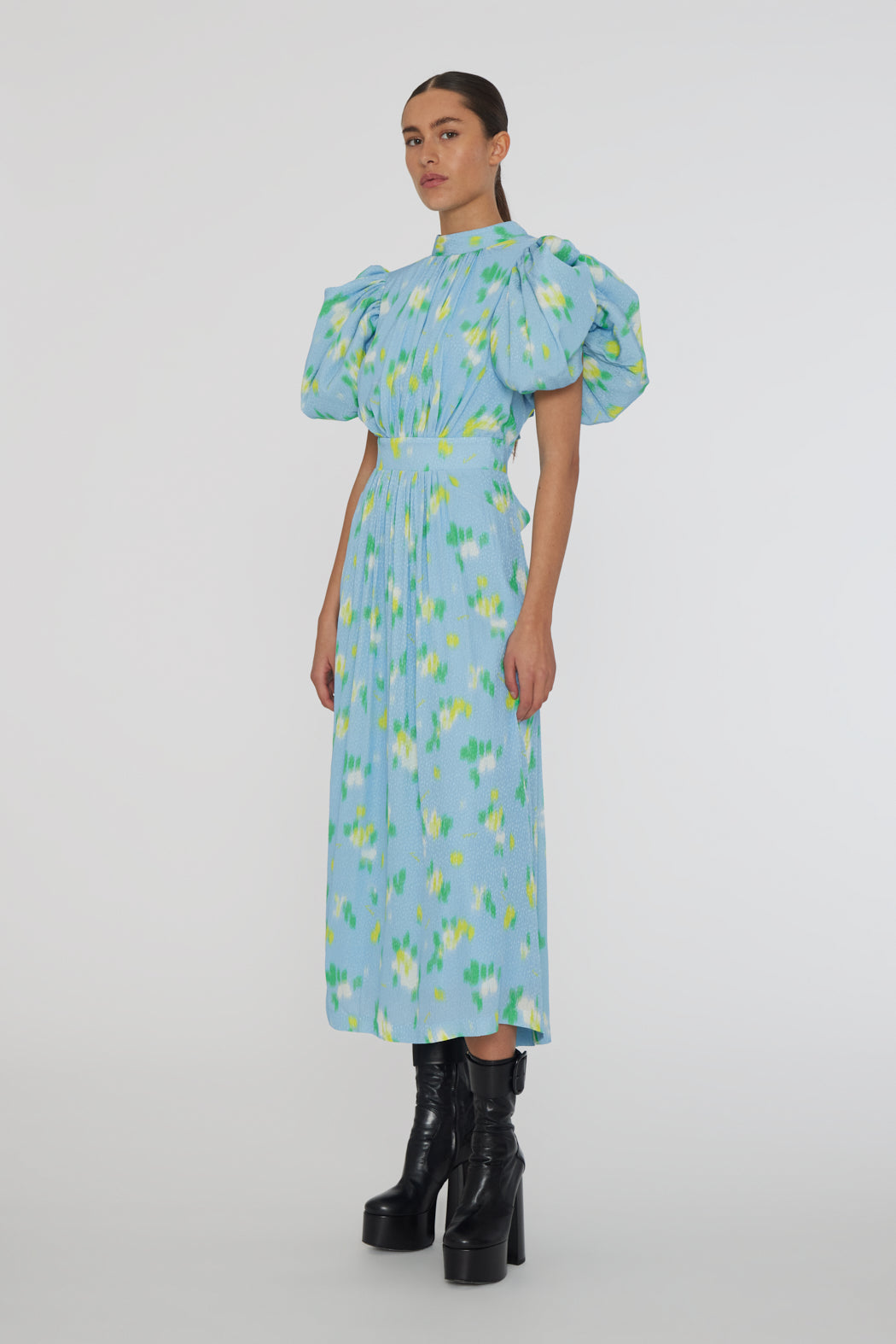 Rotate Jacquard Puffy Dress