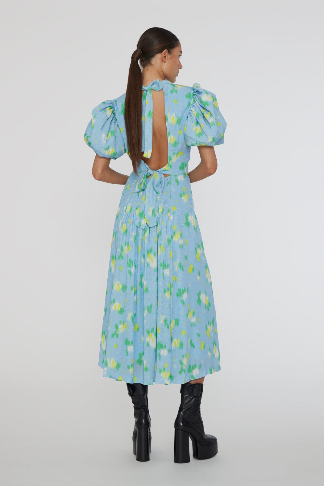 Rotate Jacquard Puffy Dress