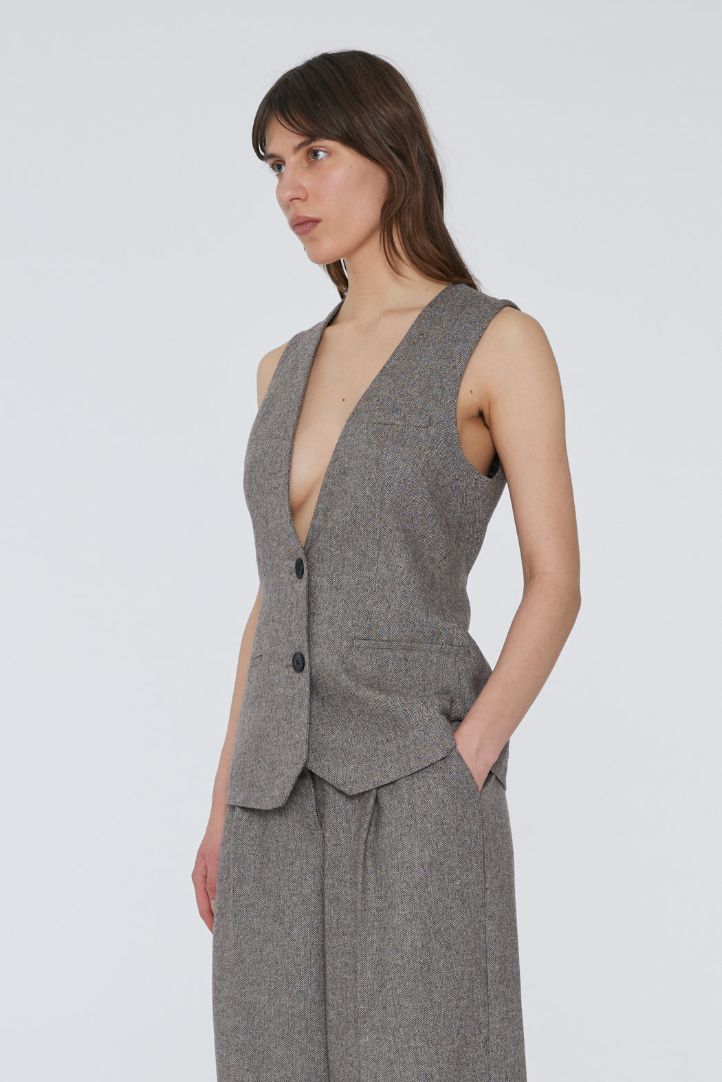 Remain Herringbone Waistcoat