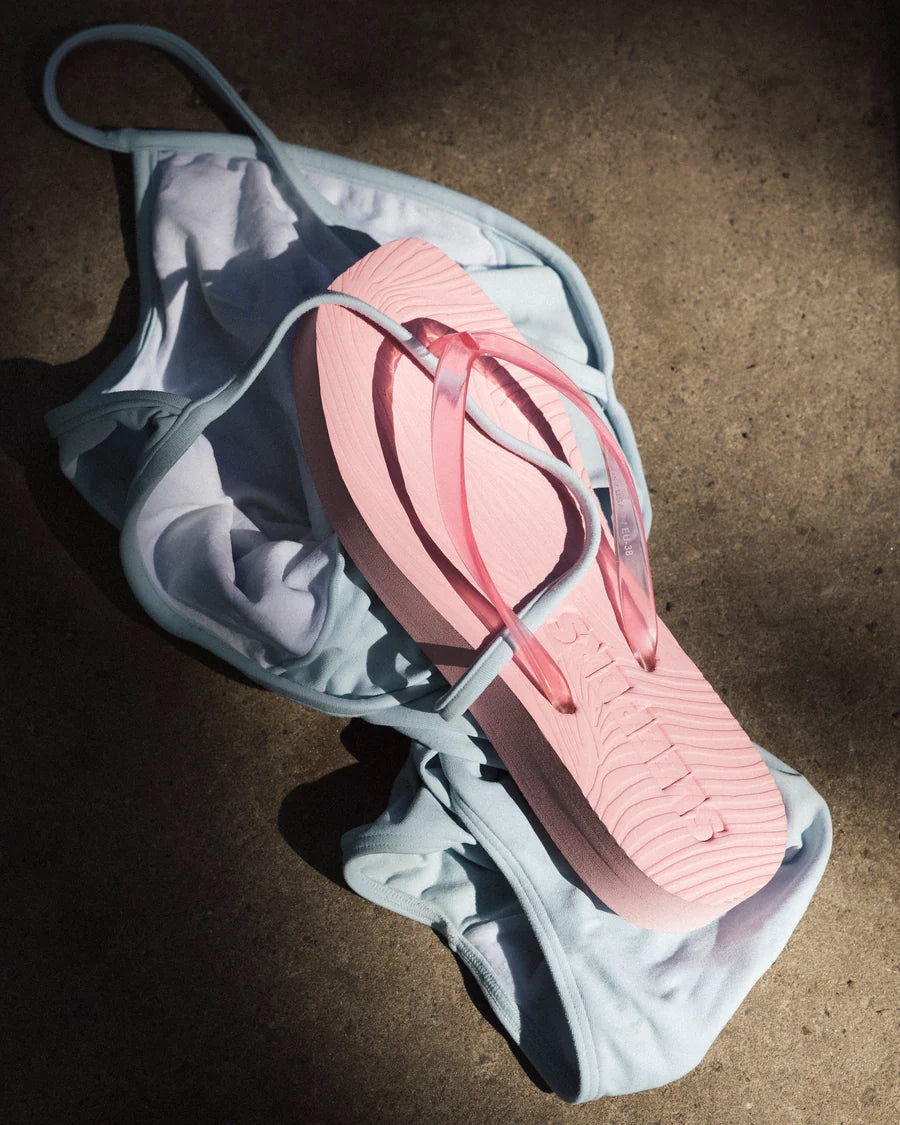 Sleepers Tapered Plattform Flip Flops Pink Clear
