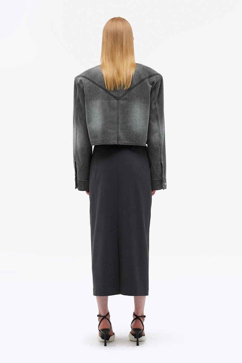 Remain Suiting Midi Skirt Dark Grey