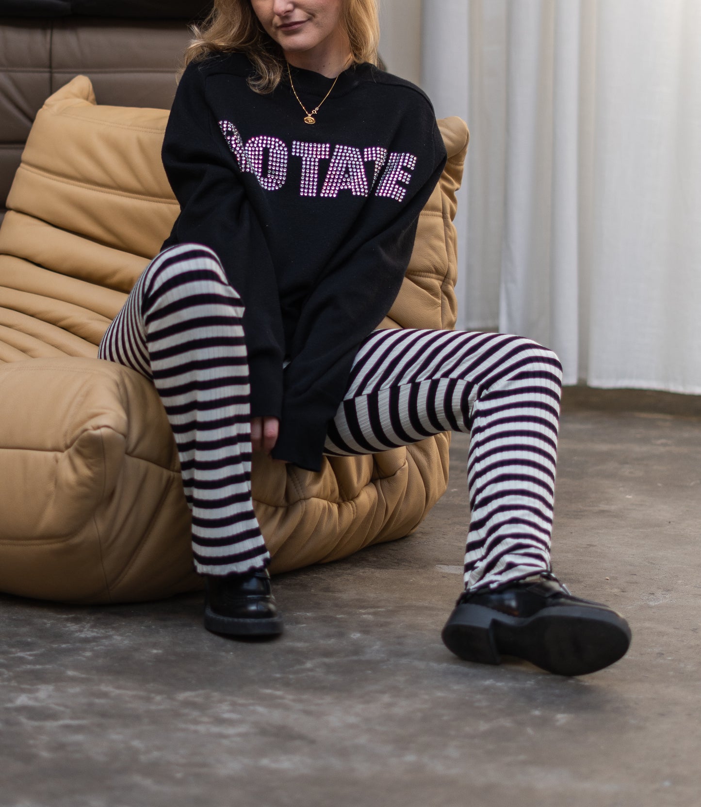 Rotate Firm Knitted Rhinestone Logo Jumper