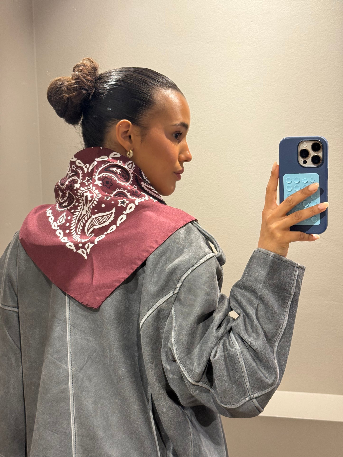 G-Paisley Scarf Silk Burgundy
