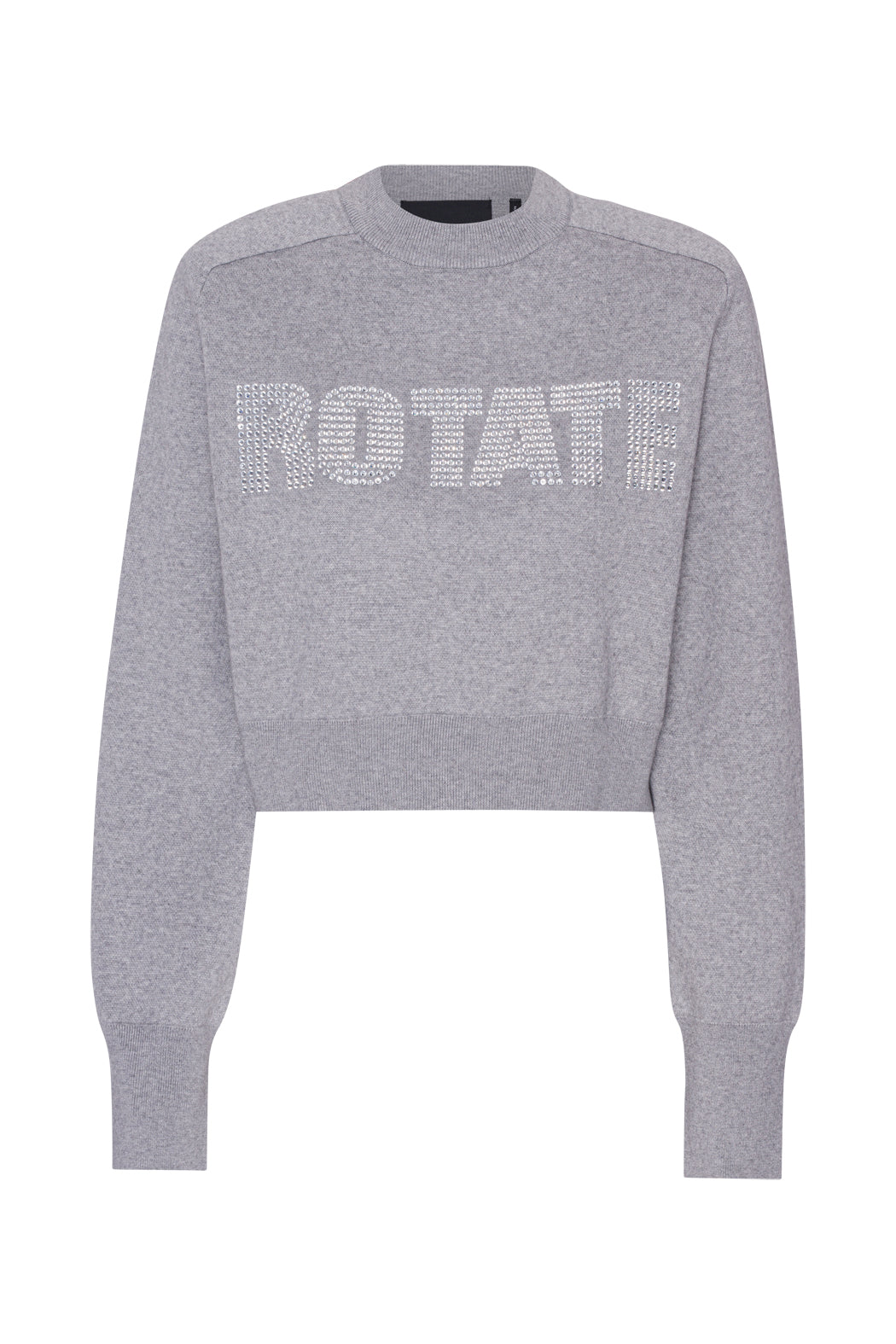Rotate Firm Knitted Rhinestone Logo Jumper grey