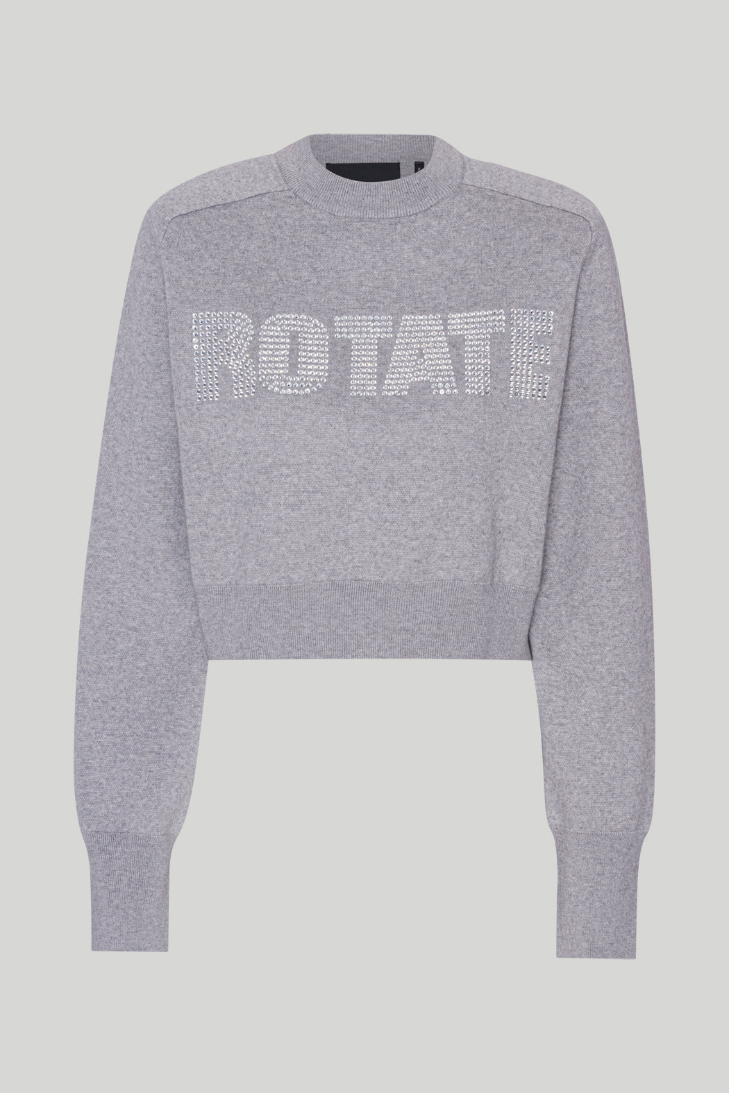 Rotate Firm Knitted Rhinestone Logo Jumper grey