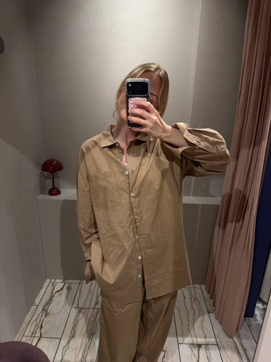 H2O Rønne Essential Pyjama Shirt Caramel